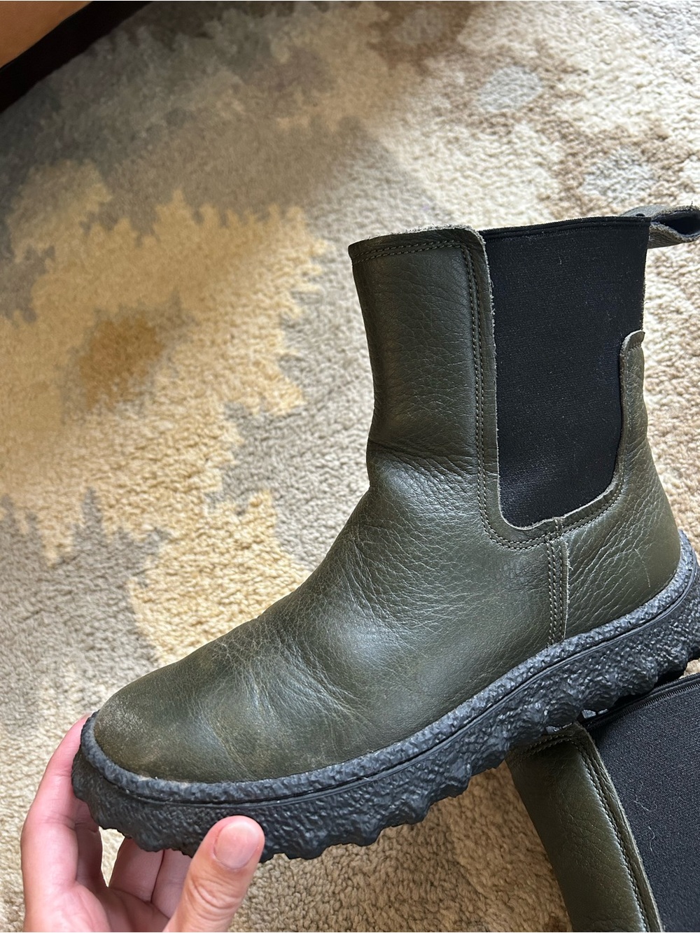 Camper Olive Chelsea Lug-Sole Ankle Boots - Picture 9 of 13